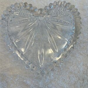 Vintage crystal heart trinket box
